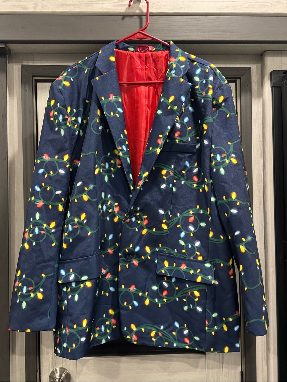 EUC Men’s Navy Holiday Light-Print Blazer